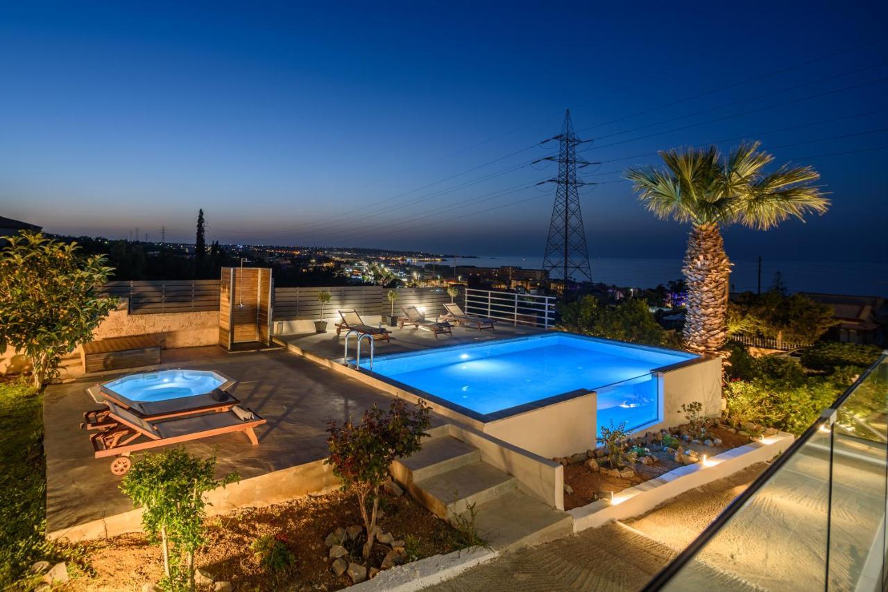 Queen'S Gem Luxury Villa - Heated Jacuzzi & Pool Limenas Chersonisou Exterior foto